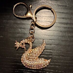 Swan Keychain bag charm with Rhinestones